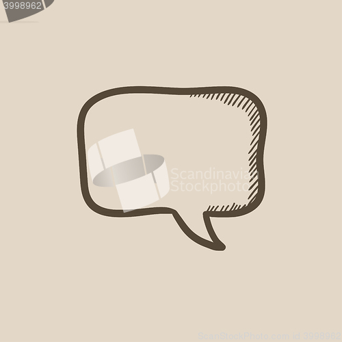 Image of Empty speech square sketch icon.