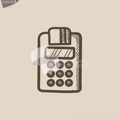 Image of Cash register sketch icon.