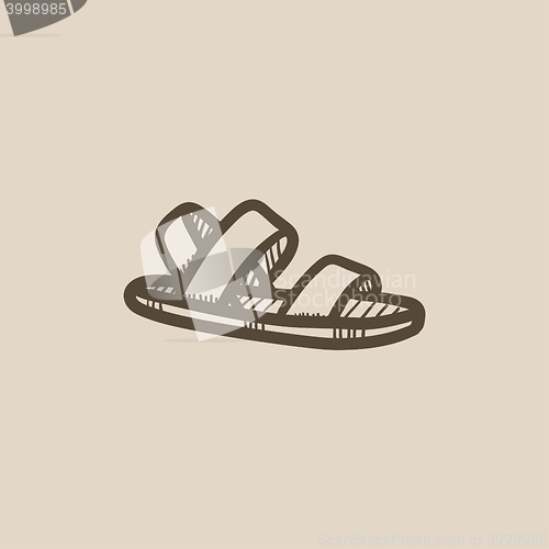 Image of Sandal sketch icon.