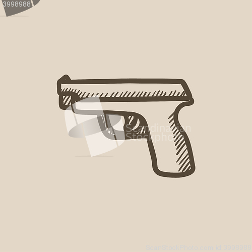 Image of Handgun sketch icon.