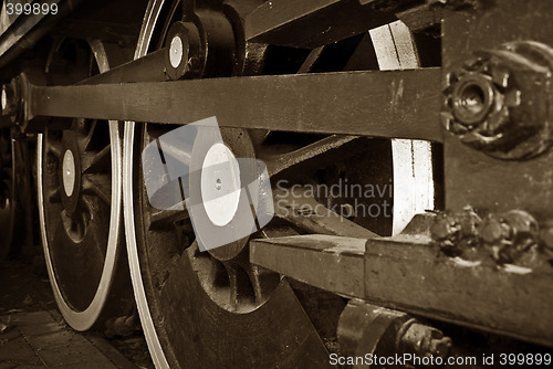 Image of steam train wheels