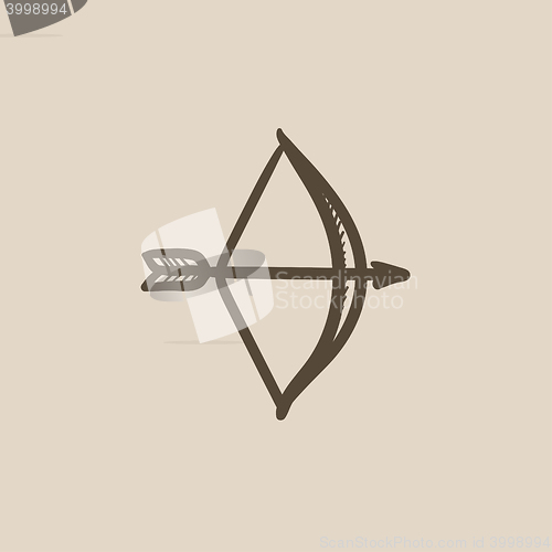 Image of Bow and arrow sketch icon.