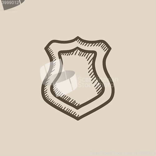 Image of Police badge sketch icon.