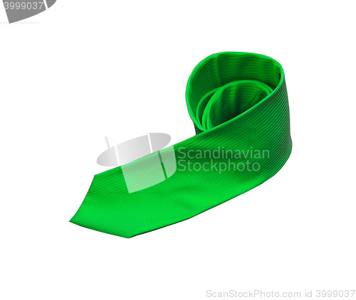 Image of green tie isolated on a white background