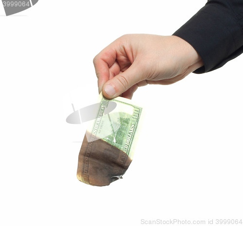 Image of burning one hundred dollars