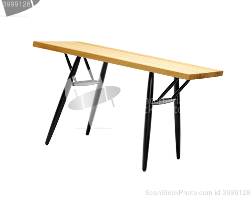 Image of wooden table isolated on a white background