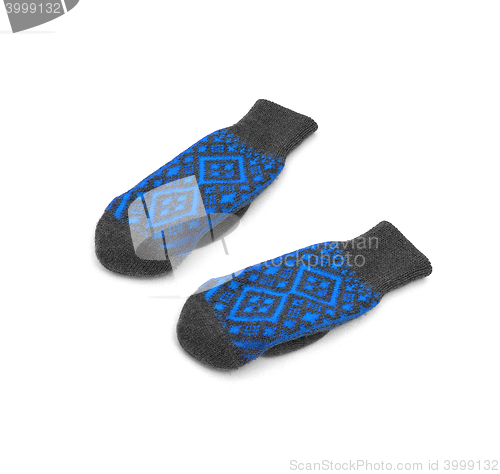 Image of Knitted woolen glove, isolated on white