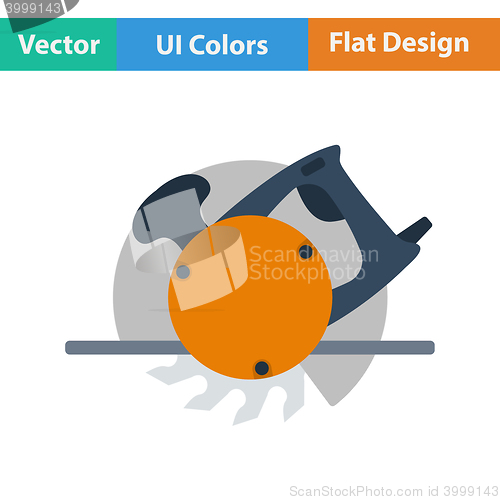 Image of Flat design icon of circular saw