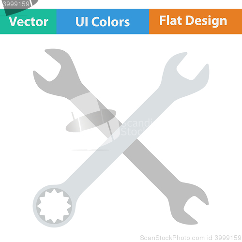 Image of Flat design icon of crossed wrench