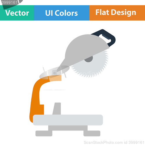 Image of Flat design icon of circular end saw