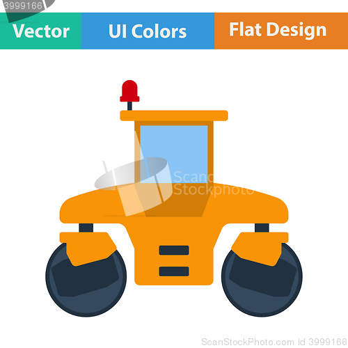 Image of Flat design icon of road roller