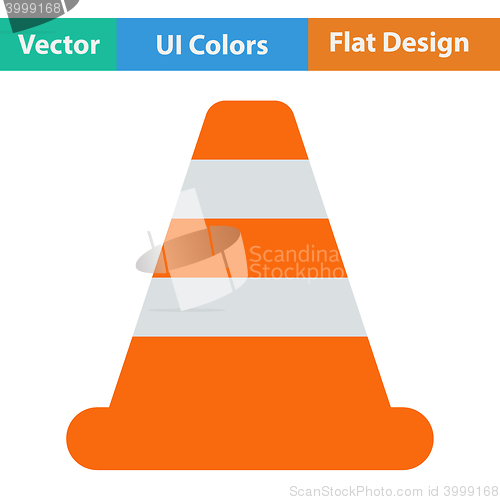 Image of Flat design icon of Traffic cone