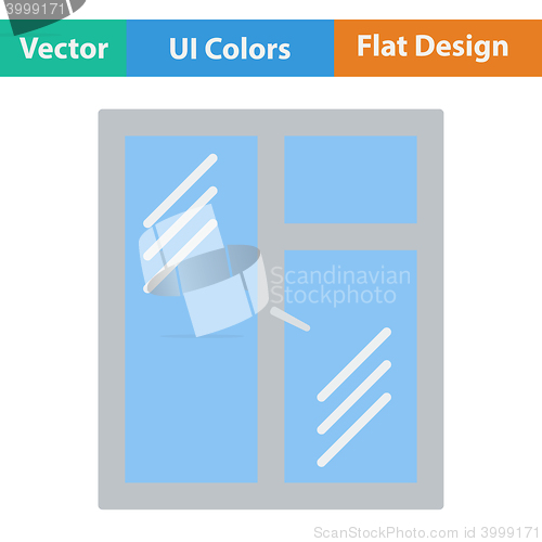 Image of Flat design icon of closed window frame