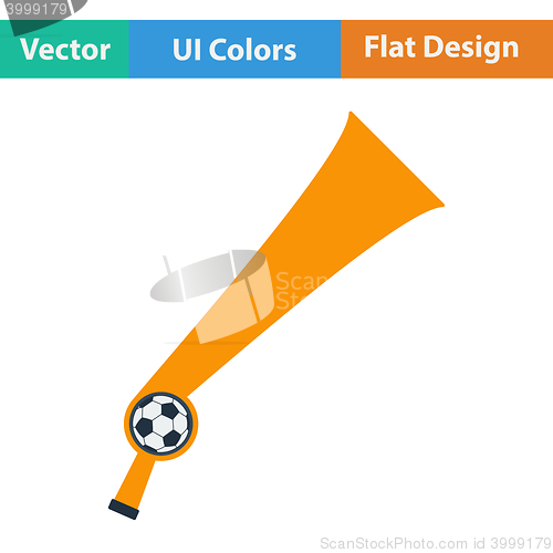 Image of Football fans wind horn toy icon. 