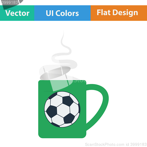 Image of Football fans coffee cup with smoke icon