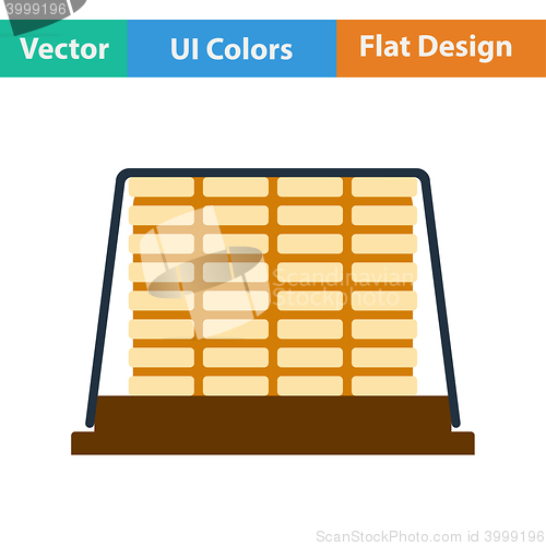 Image of Flat design icon of construction pallet 