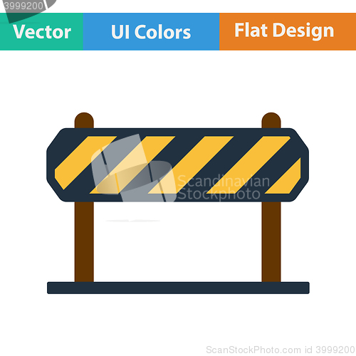 Image of Flat design icon of construction fence