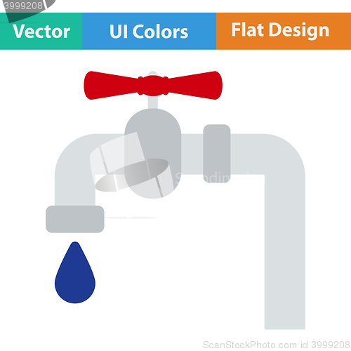 Image of Flat design pipe with valve icon