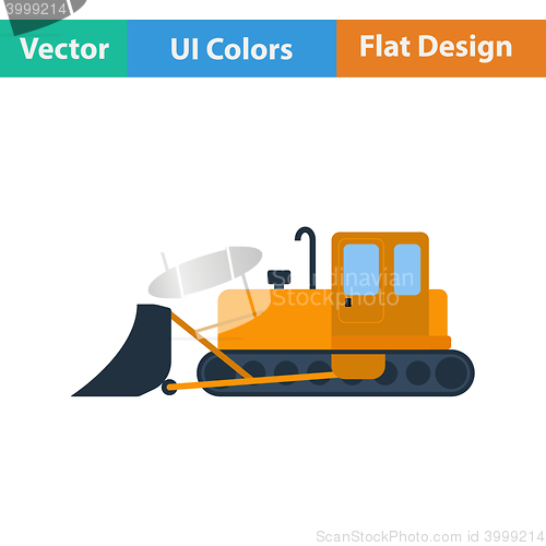 Image of Flat design icon of Construction bulldozer