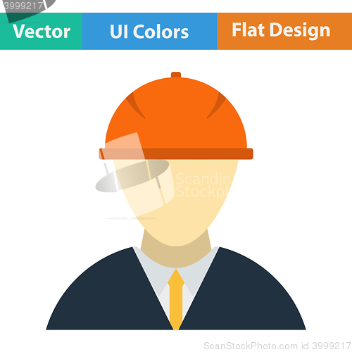 Image of Icon of construction worker head in helmet