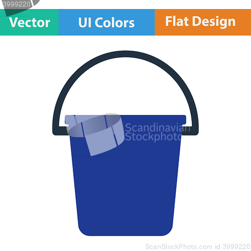 Image of Flat design icon of bucket