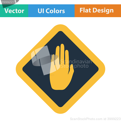 Image of Flat design icon of Warning hand