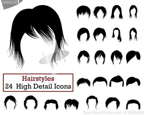 Image of Set of 24 Hairstyles Icons