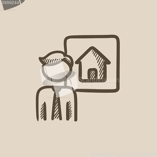 Image of Real estate agent sketch icon.