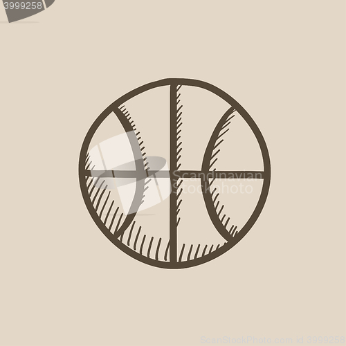 Image of Basketball ball sketch icon.