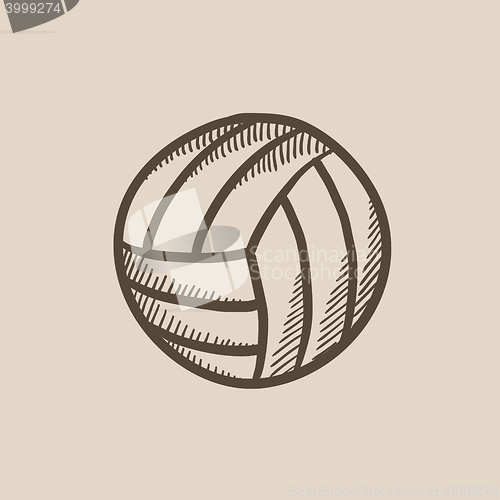 Image of Volleyball ball sketch icon.