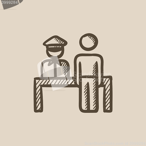 Image of Airport security  sketch icon.