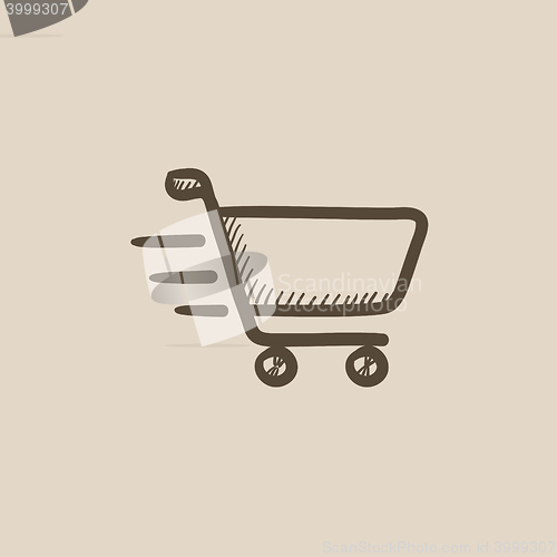 Image of Shopping cart sketch icon.