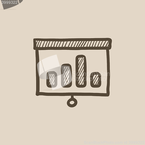 Image of Projector roller screen sketch icon.