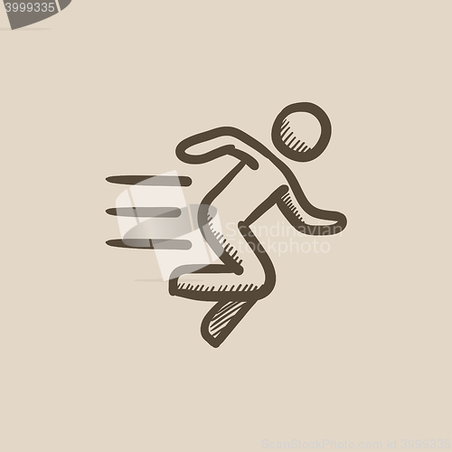 Image of Running man sketch icon.