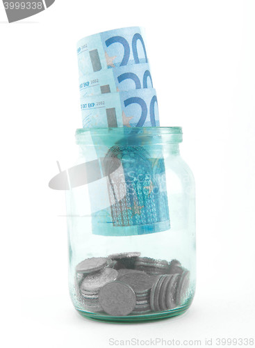 Image of euro in glass