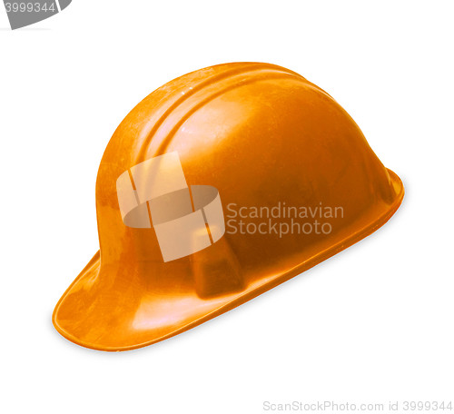 Image of orange construction helmet shot isolated