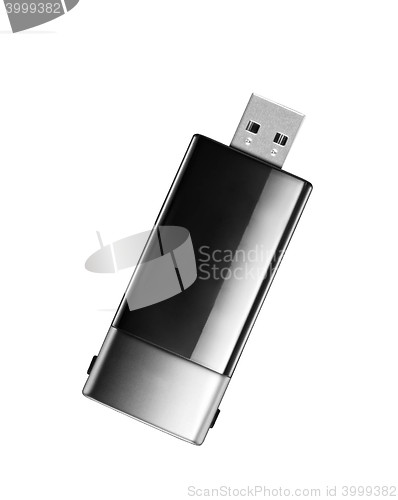 Image of single black usb sd card adaptor arranged over white