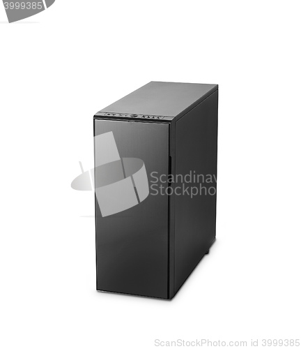 Image of black computer case isolated on white