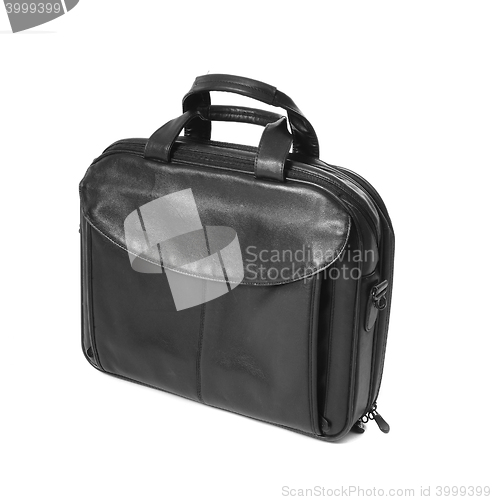 Image of Luxury business black briefcase isolaetd