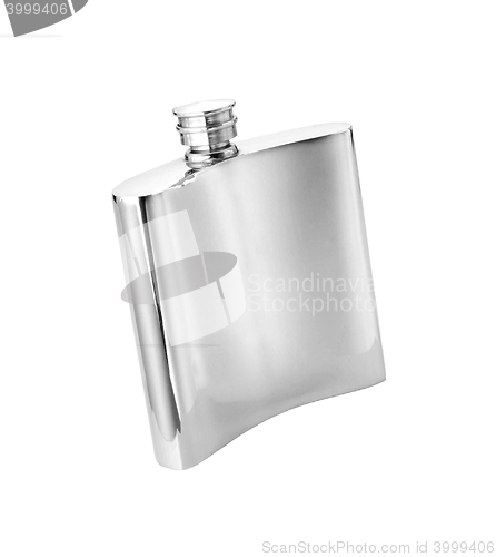 Image of Metal flask isolated on white