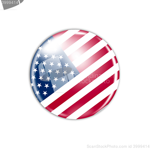 Image of icon with flag of USA isolated on white background