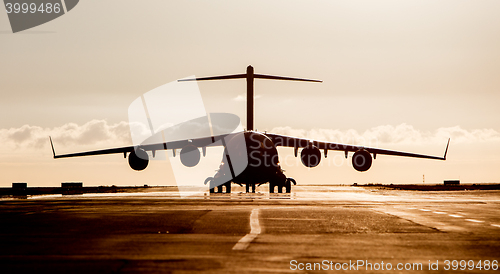 Image of Large military cargo plane silhouette