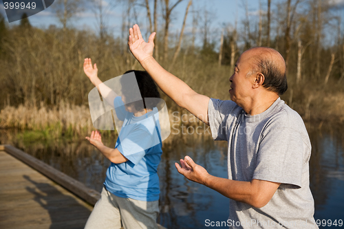 Image of Senior asian exercise