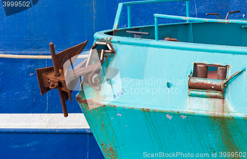 Image of Nose of the green fishing ship