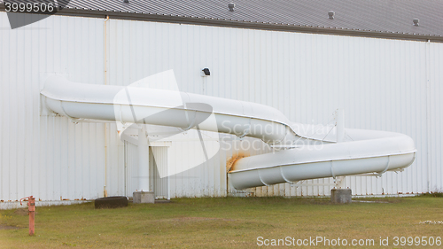 Image of Outside view of a large waterslide