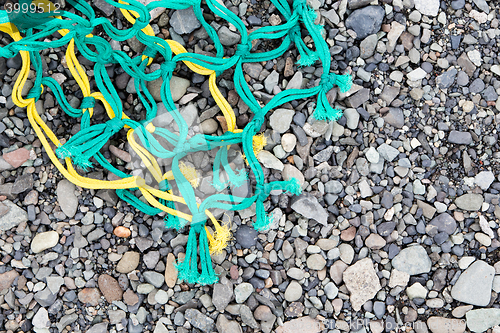 Image of Fishing nets on a beach