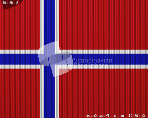 Image of Flag on corrugated iron