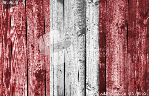Image of Flag on weathered wood