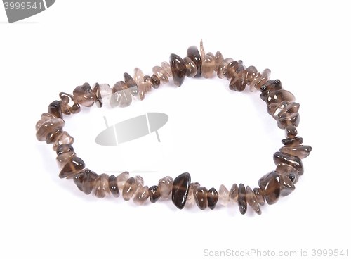 Image of Splintered smoky quartz chain on white background