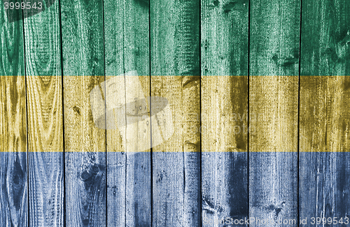 Image of Flag on weathered wood